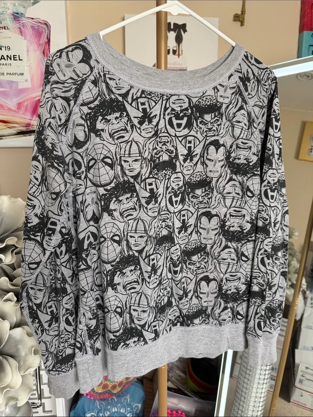 Men's Grey Graphic Marvel Character Sweatshirt